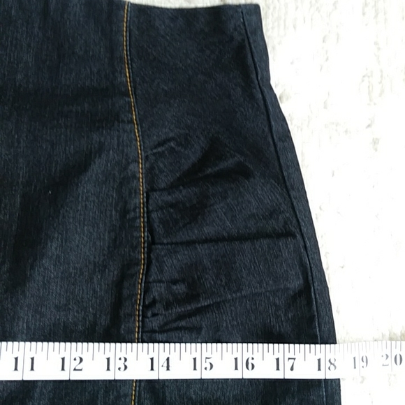 Bisou Bisou Pleated Denim Jean Skirt 6 Dark Wash Blue - Picture 13 of 14